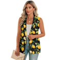 thumbnail image 1 of Psesaysky Womens Casual Suit Vest Yellow Lemon Print Loose Fit One Button Waistcoat Sleeveless Blazer Jackets Dressy Blazers Vest Tops, Size 3XL, 1 of 6