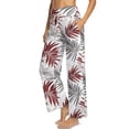 thumbnail image 1 of Psesaysky Womens Elastic Waisted Palazzo Pants Casual Wide Leg Pants Tropical Palm Leaves Printed Long Lounge Pant Trousers with Pocket, Size M, 1 of 7