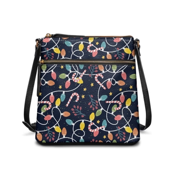 Psesaysky Womens Shoulder Handbag Christmas Lights Candy Crossbody Bag Bucket Purse for Women Stylish Large Capacity Tote Purse for Travel