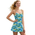 thumbnail image 1 of Psesaysky Womens Square Neck Athletic Dress Sleeveless Hawaiian Palm Tree Print Tennis Golf Exercise Mini Dresses Trendy Summer Outfits, Size M, 1 of 5
