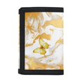 thumbnail image 1 of Psesaysky Yellow Butterfly Marble Decoration Wear-Resistant Trifold Card Wallet, Stretch Polyester Tri-Fold Wallets Purse Slim Children Wallets for Sports Holiday, 1 of 6