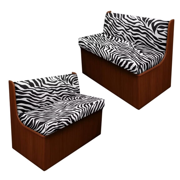 Psesaysky Zebra Print RV Cushion Covers RV Dinette Booth Seat Cover Stretchable Camper Couch Covers Washable Slipcovers for Camper Car Bench (2 Backrest Cover & 2 Bench Cover)