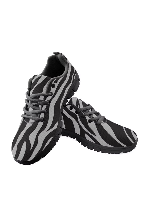 Zebra Print Running Shoes for Women Lightweight Tennis Shoes Breathable Mesh Walking Sneakers