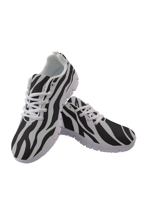 Zebra Print Running Shoes for Women Lightweight Tennis Shoes Breathable Mesh Walking Sneakers