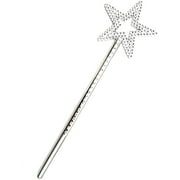 Pseurrlt Toys 13 Inches Star Wand Silver Fairy Angel Wand Sticks Silver Fairy Angel Wand Cosplayfor Girls Birthday Party Wedding Christmas Party Favors
