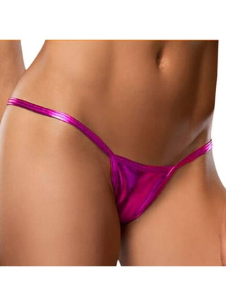 CHICTRY Women's Pu Leather Low Rise Bikini Briefs Micro Panties High Cut  Thong