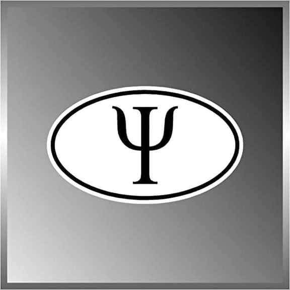 Psi Greek Alphabets Symbol Vinyl Euro Decal Bumper Sticker 3" X 5"