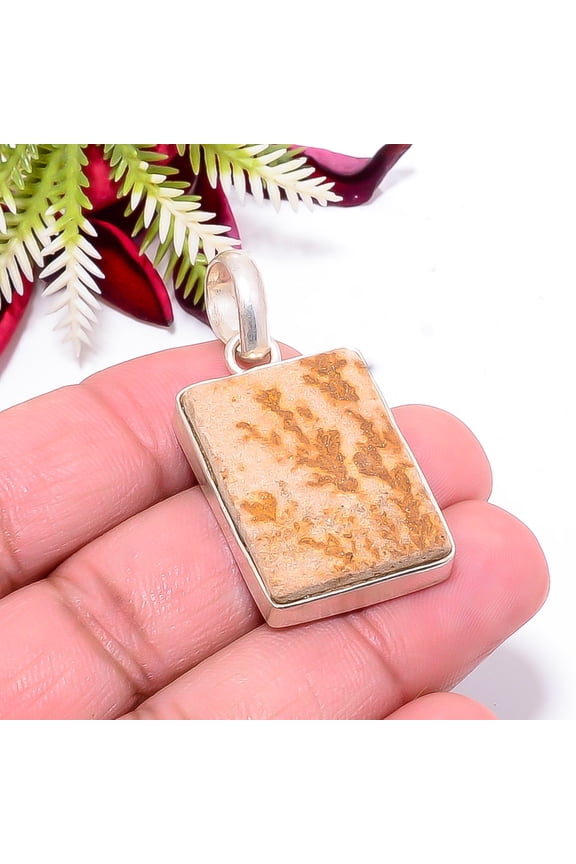 Psilomelane Dendrite - Germany Gemstone 925 Sterling Silver Pendant 1.76" P25