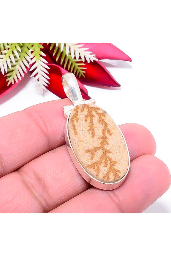 Psilomelane Dendrite - Germany Gemstone 925 Sterling Silver Pendant 1.76" P52