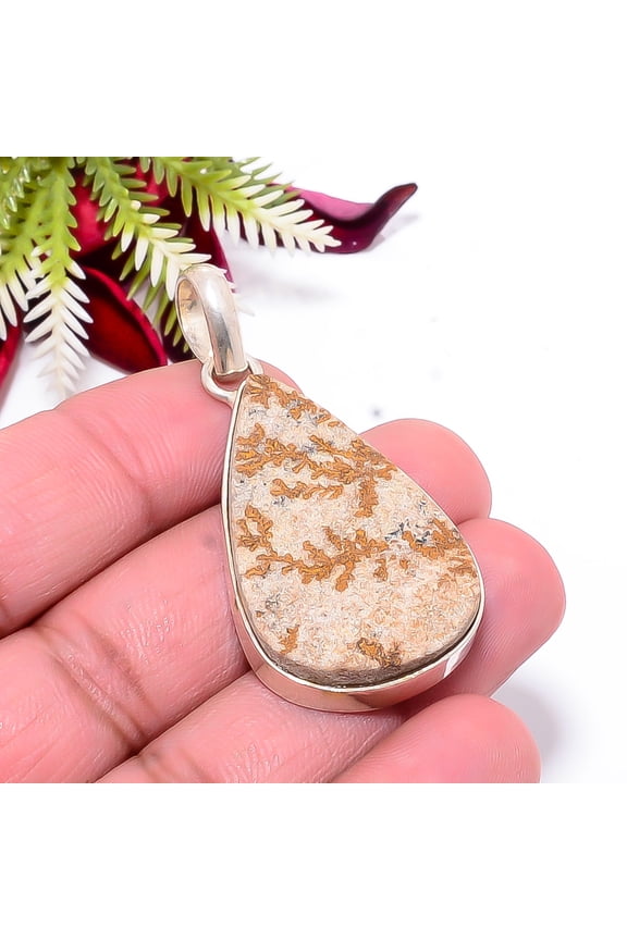 Psilomelane Dendrite - Germany Gemstone 925 Sterling Silver Pendant 1.95" P99