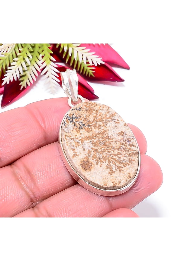 Psilomelane Dendrite - Germany Gemstone 925 Sterling Silver Pendant 2.03" P30
