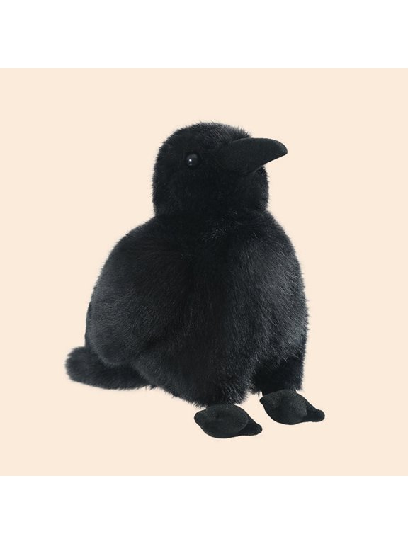 Realistic Crow Plush Decor, Cute Black Raven Stuffed Animal Plush Pillow Toys, Soft Little Bird Raven Stuffed Toys Doll for Birthday Gifts Home Decor Halloween Decorations