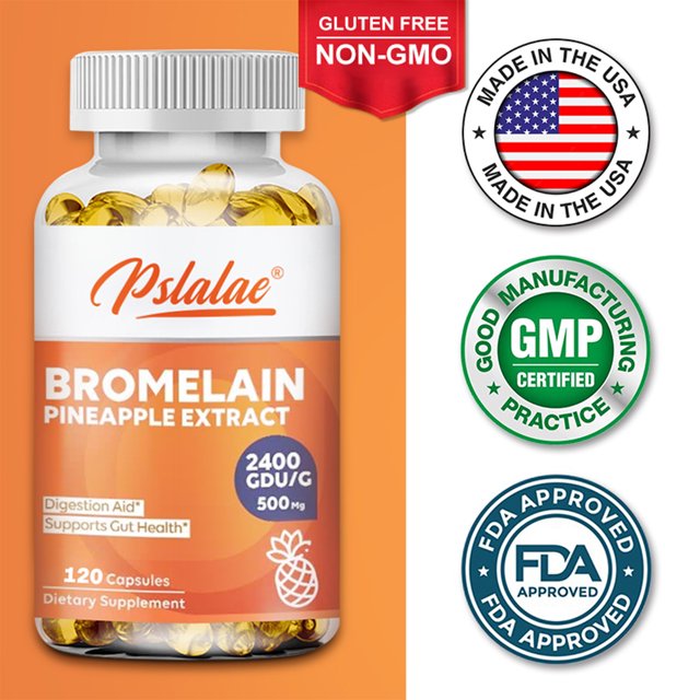 Pslalae Bromelain 500mg Digestive Support, Relieve Gas, Bloating and