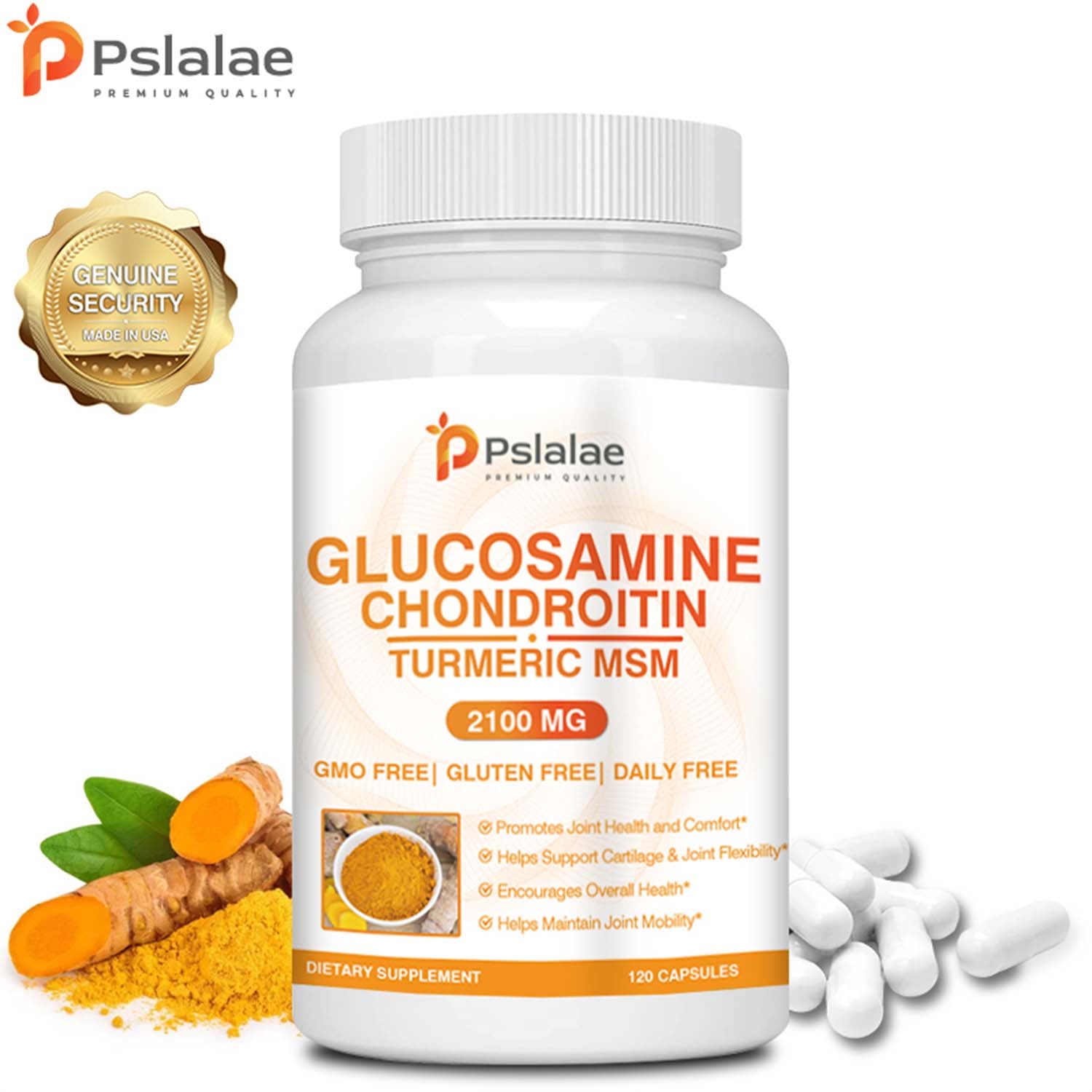 Pslalae Glucosamine Chondroitin Turmeric MSM 2100mg Triple Strength