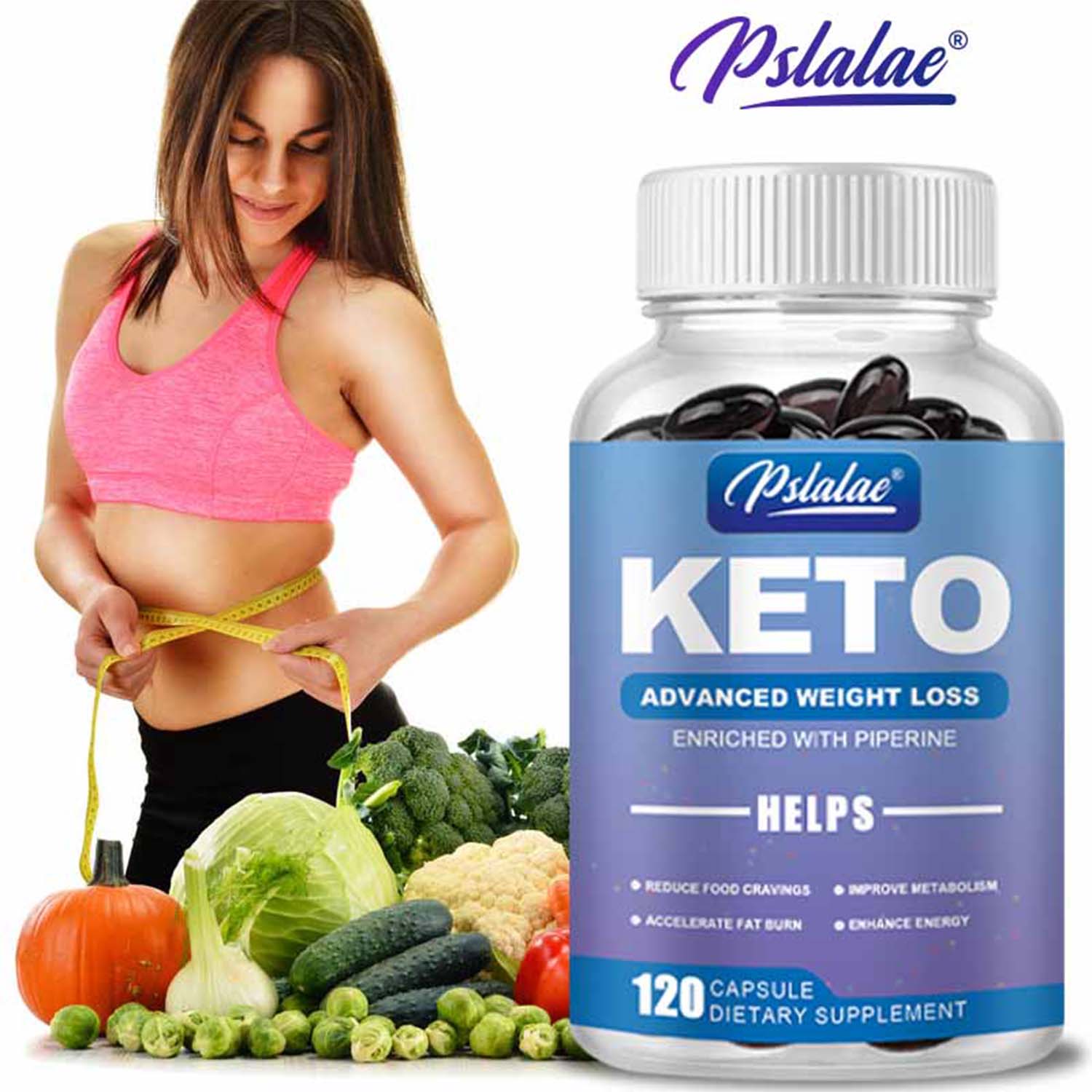 Pslalae Keto Capsules Carbohydrate Blocker To Support Weight Loss, Healthy Digestion(30/60