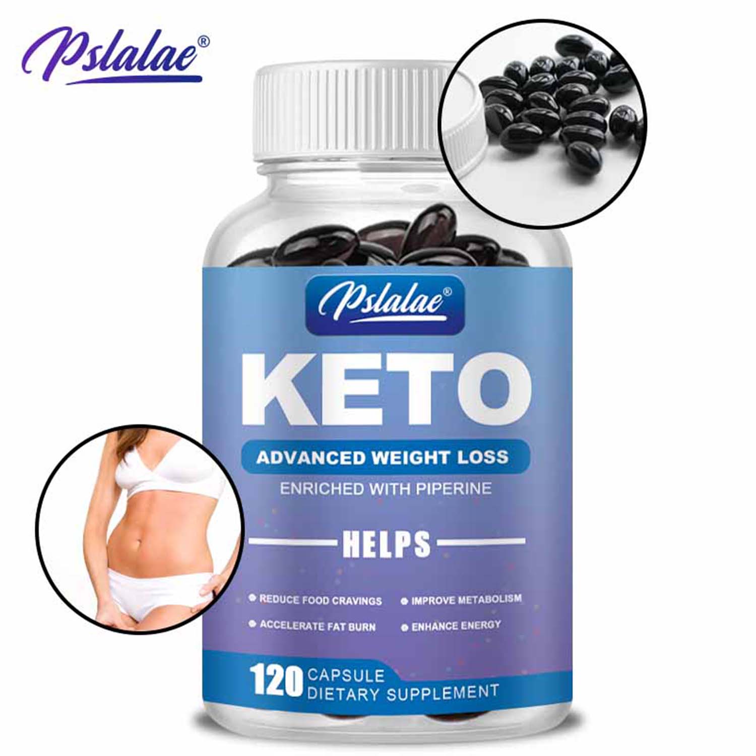 Pslalae Keto Capsules Carbohydrate Blocker To Support Weight Loss, Healthy Digestion(30/60