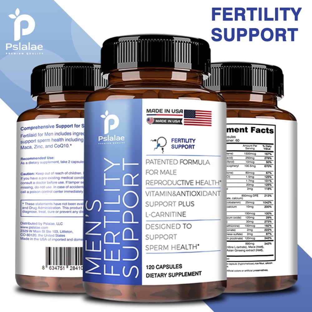 Pslalae Male Fertility Support with LCarnitine, CoQ10, Maca
