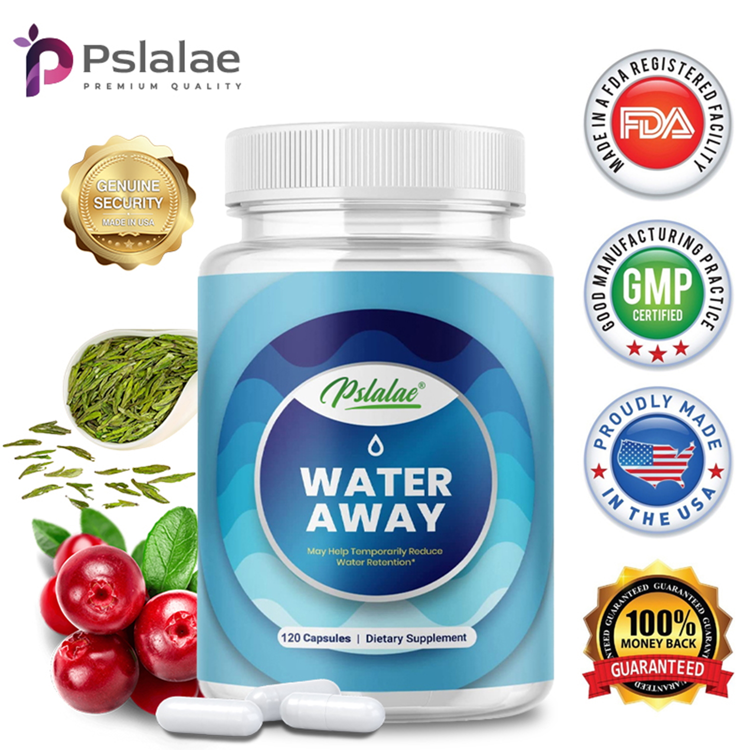 Pslalae Water Away Diuretic, Cleanse & Detoxify, Urinary Tract Health