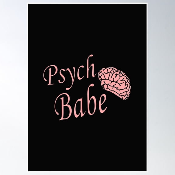 Psych Babe Essential Sticker Poster Wall Art, Modern Wall Decor, 24x36 UNFRAMED
