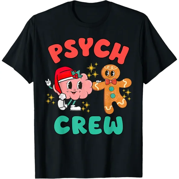 Psych Crew Brain Gingerbread School Psychologist T-Shirt