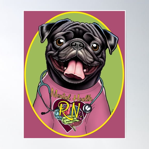 Psych Nurse Puggy Poster Wall Art, Modern Wall Decor, 24x36 UNFRAMED