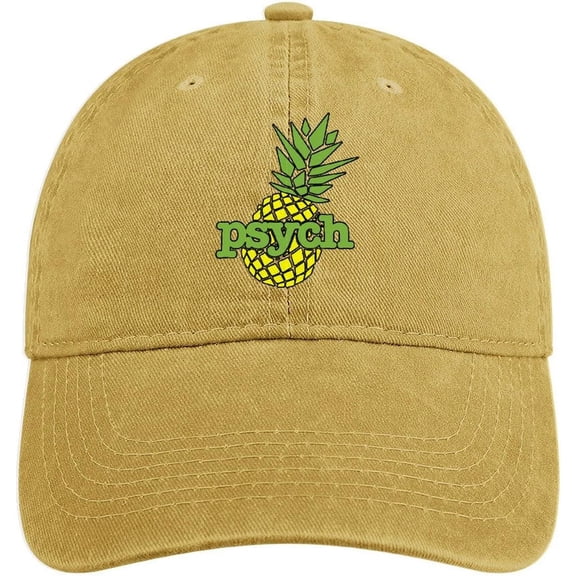 Psych Pineapple Denim Baseball Cap Adjustable Vintage Casquette for Men Women