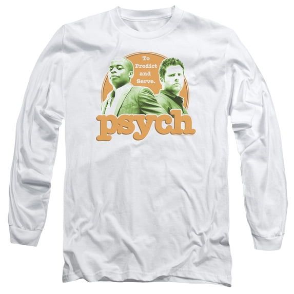 Psych Predictable Long Sleeve Adult 18/1 T-Shirt White