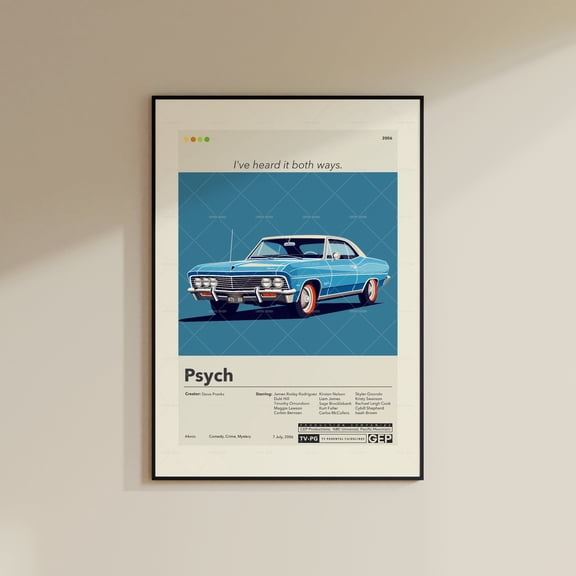 Psych Steve Franks Minimalist Movie Poster, TV Series Wall Art Print