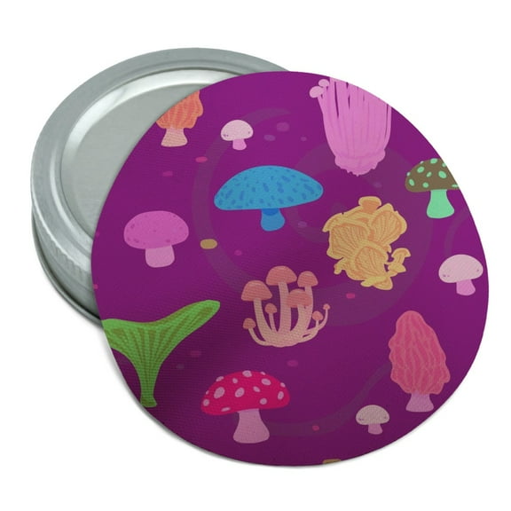 Psychadelic Magic Mushroom Fungi Fungus Pattern Round Rubber Non-Slip Jar Gripper Lid Opener
