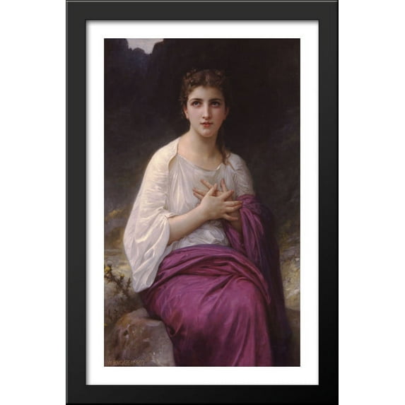 Psyche 26x40 Large Black Wood Framed Print Art by William Adolphe Bouguereau