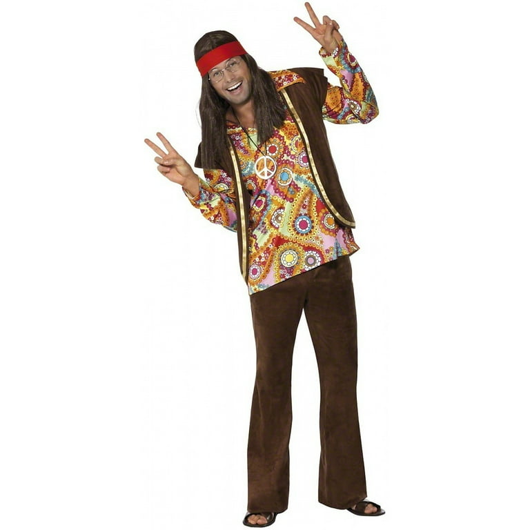 Psychedelic 1960s Hippy Adult Costume Large