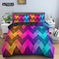 thumbnail image 1 of Psychedelic 3D Geometric Duvet Cover Modern Retro Neon Bedding Set Microfiber Colorful Abstract Quilt Cover Full For Kids Teen, 1 of 5