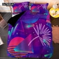 thumbnail image 1 of Psychedelic 3D Geometric Duvet Cover Modern Retro Neon Bedding Set Microfiber Colorful Abstract Quilt Cover Full For Kids Teen, 1 of 5