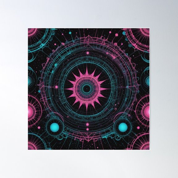 Psychedelic Argyle 16 Poster Wall Art, Modern Wall Decor For Living Room Bedroom, 24x24 UNFRAMED