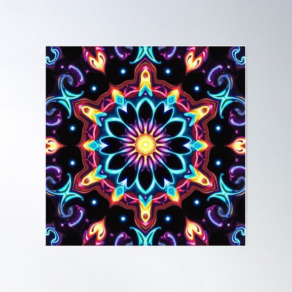 Psychedelic Argyle 24 Poster Wall Art, Modern Wall Decor For Living Room Bedroom, 24x24 UNFRAMED