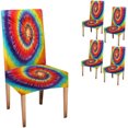 thumbnail image 1 of Psychedelic Art Chair Covers Set of 4 Colorful Tie Dye Abstract Pattern Swirl Stretch Spandex Kitchen Chair Slipcovers Removable Washable Geometric Parsons Chair Cover, 1 of 5