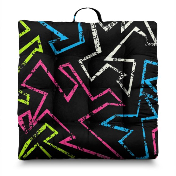 Psychedelic Art Meditation Cushion - Modern Square Floor Pillow with Extra-Thick Comfort - Perfect for Long Meditation & Reading Sessions