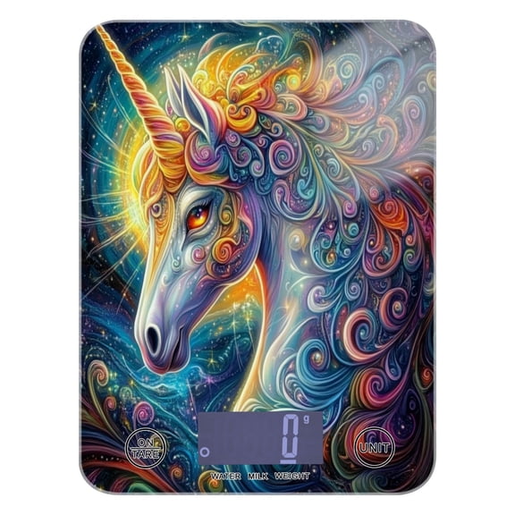 Psychedelic Art Unicorn Food Scale Digital Kitchen Scale Waterproof Grams Ounces lbs for For Baking and Cooking