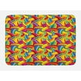 thumbnail image 1 of Psychedelic Bath Mat, Colorful Rainbow Pattern with Stripes and Curves Abstract Grunge Illustration, Plush Bathroom Decor Mat with Non Slip Backing, 29.5" X 17.5", Multicolor, by Ambesonne, 1 of 2