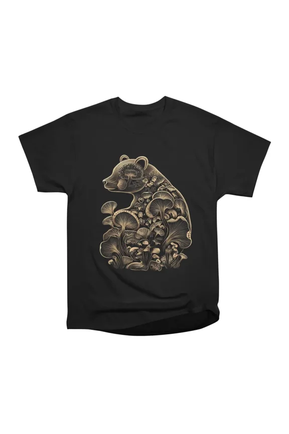 Psychedelic Bear Shrooms T-Shirt Tee Gift For Him Merch For Her Apparel For Friend