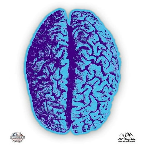 Psychedelic Brain - 3" Vinyl Sticker - For Car Laptop I-Pad Phone Helmet Hard Hat - Waterproof Decal