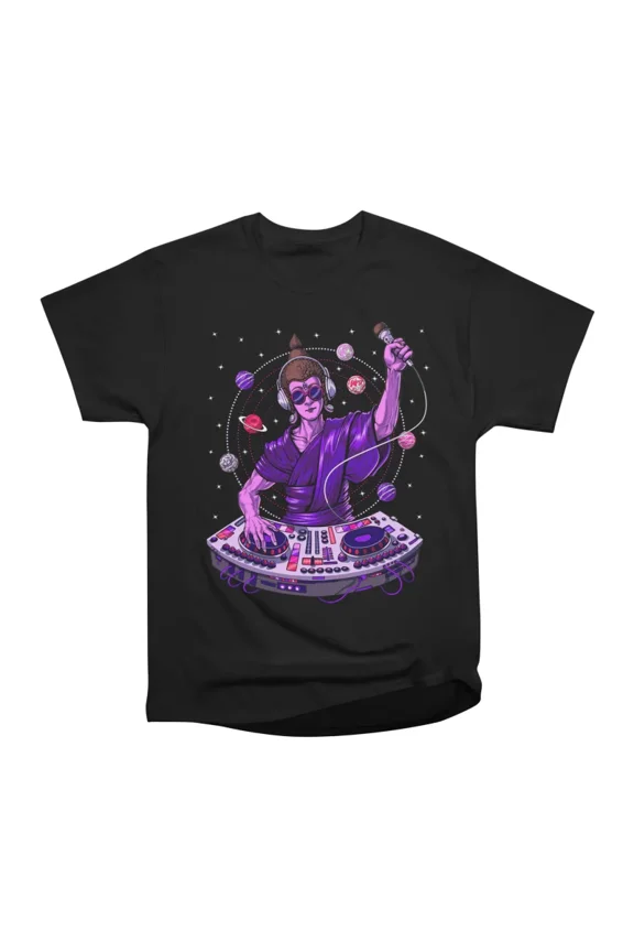 Psychedelic Buddha DJ T-Shirt Tee Gift For Him Merch For Her Apparel For Friend