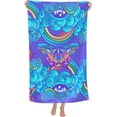 thumbnail image 1 of Psychedelic Butterfly Eyes Lips Large Beach Towel - Plush Thick Cotton Pool Towel, Adult Beach Towels, 1 of 16