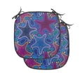 thumbnail image 1 of Psychedelic Chair Seating Cushion Set of 4, Dotted Starfish and Pebbles Maritime Theme Aquatic Animal Pattern Print, Seat Pads for Office with Anti-slip Backing, 16"x16", Turquoise Pink, by Ambesonne, 1 of 7
