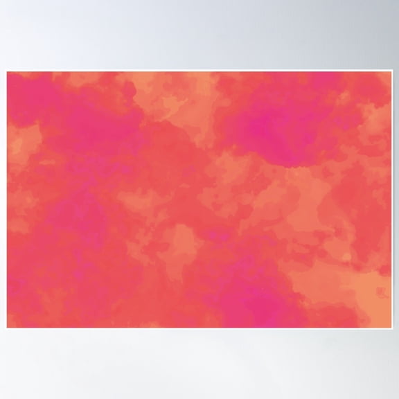 Psychedelic Clouds On Flames Abstract Warm Vibrant Colors Poster Wall Art, Modern Wall Decor For Living Room Bedroom, 8x12 UNFRAMED