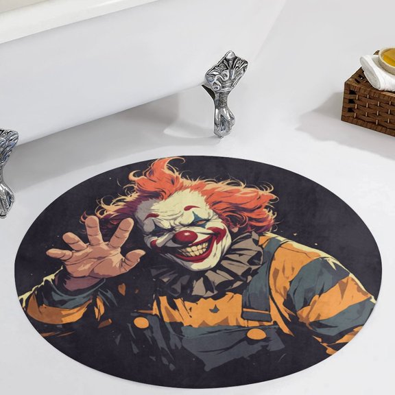 Psychedelic Clown Joker Round Carpet Circle Rug Outdoor Patio Area Rug Washable Large Area Rugs Hallway Room Decor Fitness Mats