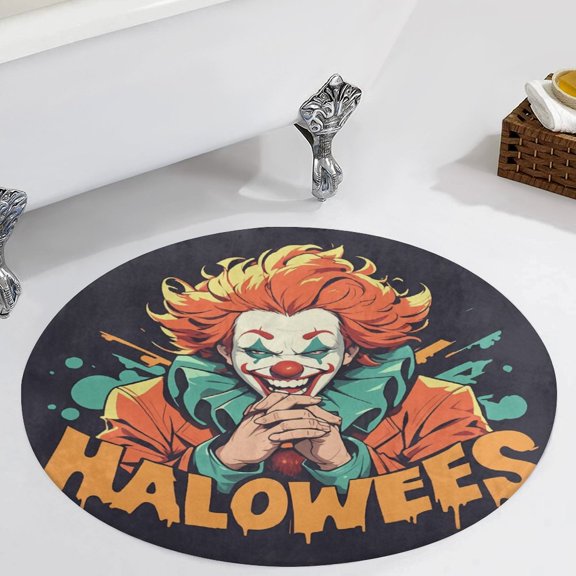 Psychedelic Clown Joker Round Carpet Circle Rug Outdoor Patio Area Rug Washable Large Area Rugs Hallway Room Decor Fitness Mats