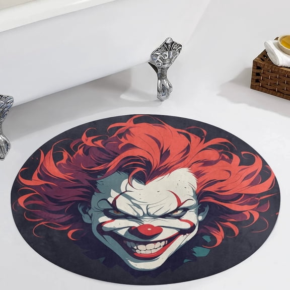 Psychedelic Clown Joker Round Carpet Circle Rug Outdoor Patio Area Rug Washable Large Area Rugs Hallway Room Decor Fitness Mats