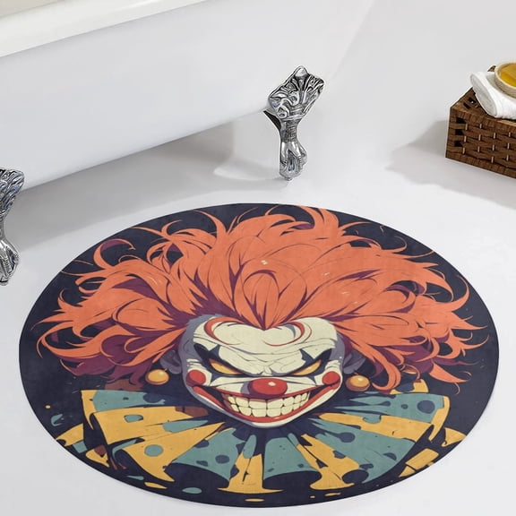 Psychedelic Clown Joker Round Carpet Circle Rug Outdoor Patio Area Rug Washable Large Area Rugs Hallway Room Decor Fitness Mats