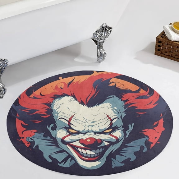 Psychedelic Clown Joker Round Carpet Circle Rug Outdoor Patio Area Rug Washable Large Area Rugs Hallway Room Decor Fitness Mats